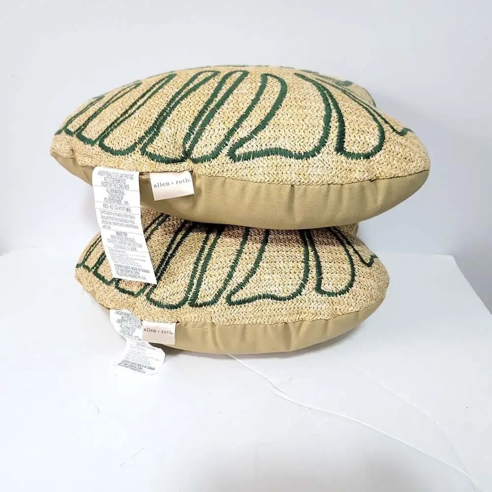 Allen + Roth Palm Leaf Pillows Set Of 2 Throw Monstera Philodendron Tropical